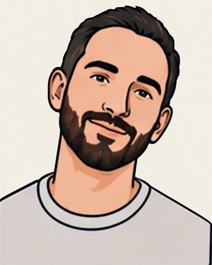 Retrato ilustrado de Guillem Alomar